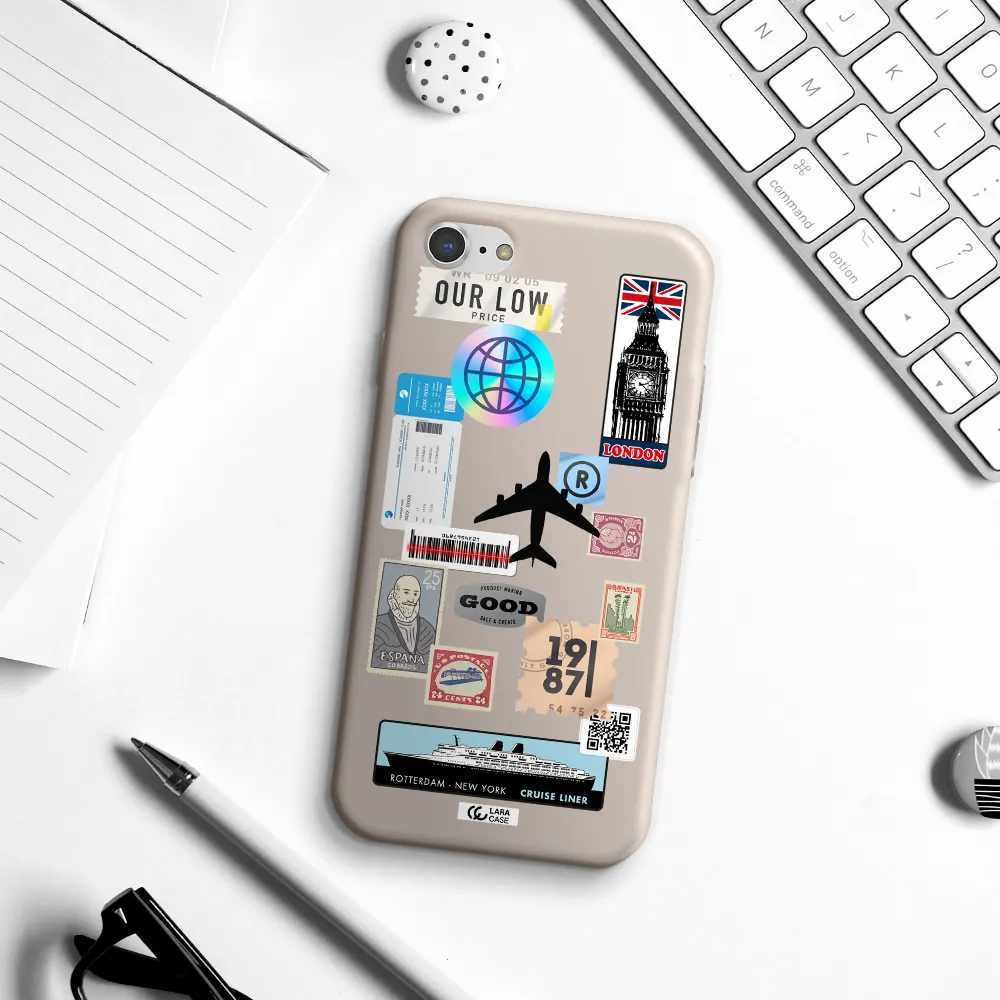 Stamp Stickers Apple iPhone 7 Silicone Stone Case