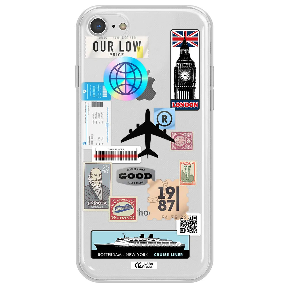 Stamp Stickers Apple iPhone 8 Clear TPU Case