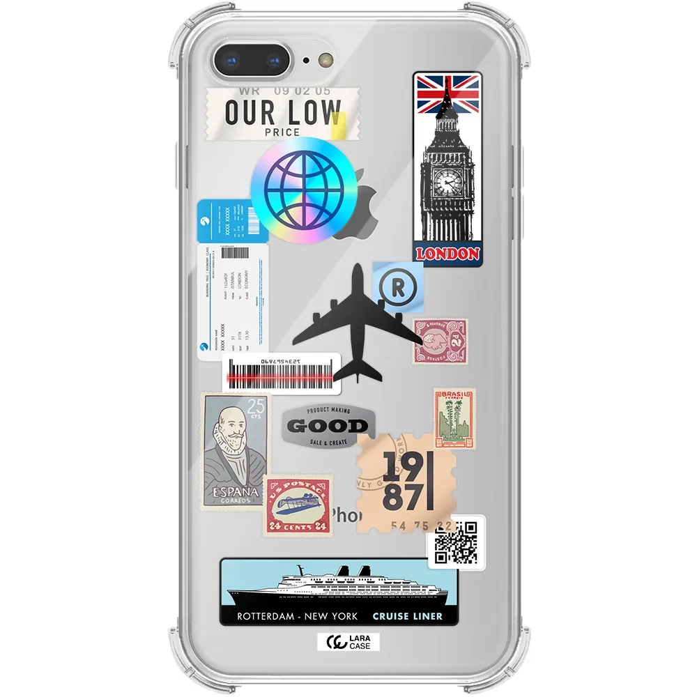 Stamp Stickers Apple iPhone 8 plus Clear PC Case
