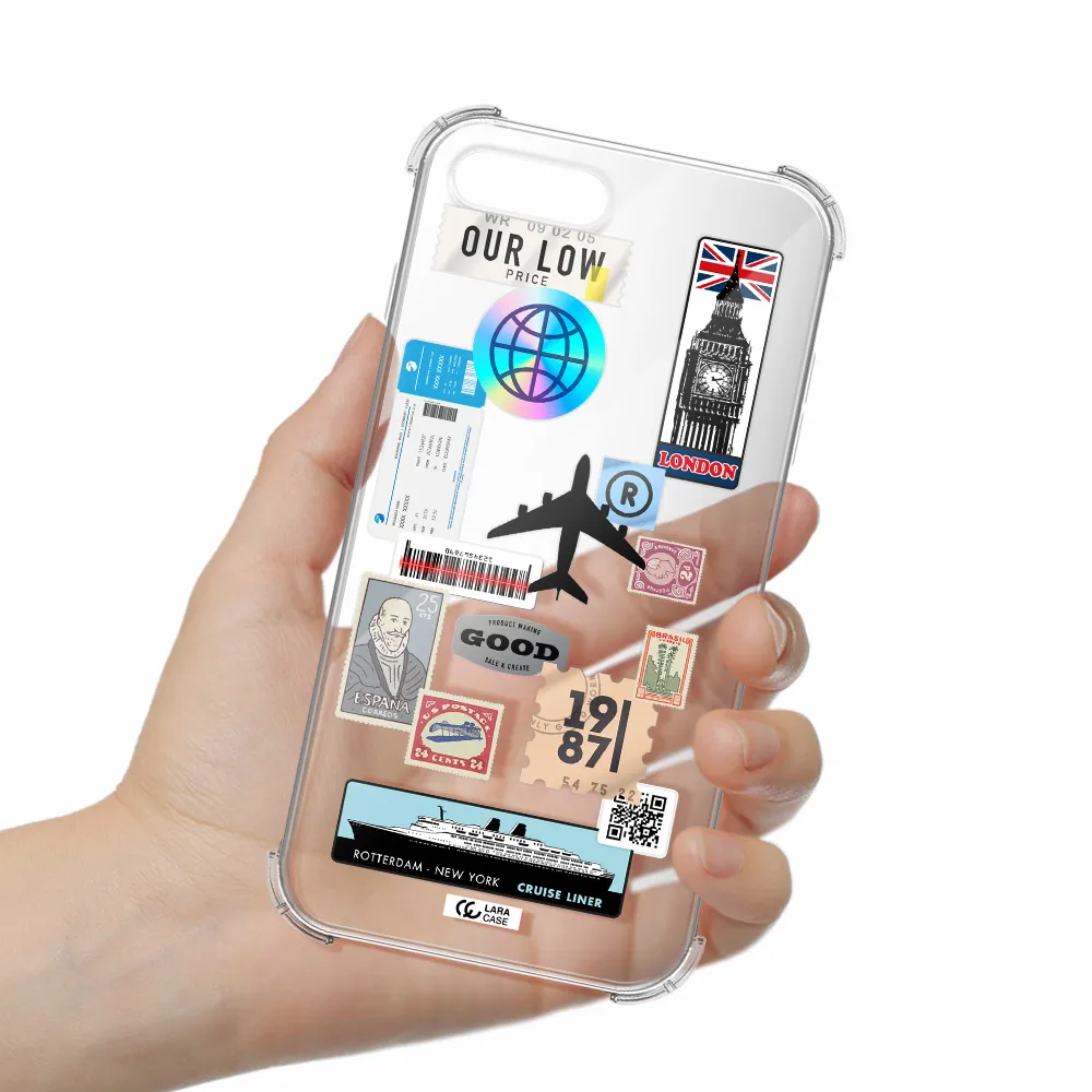 Stamp Stickers Apple iPhone 8 plus Clear PC Case
