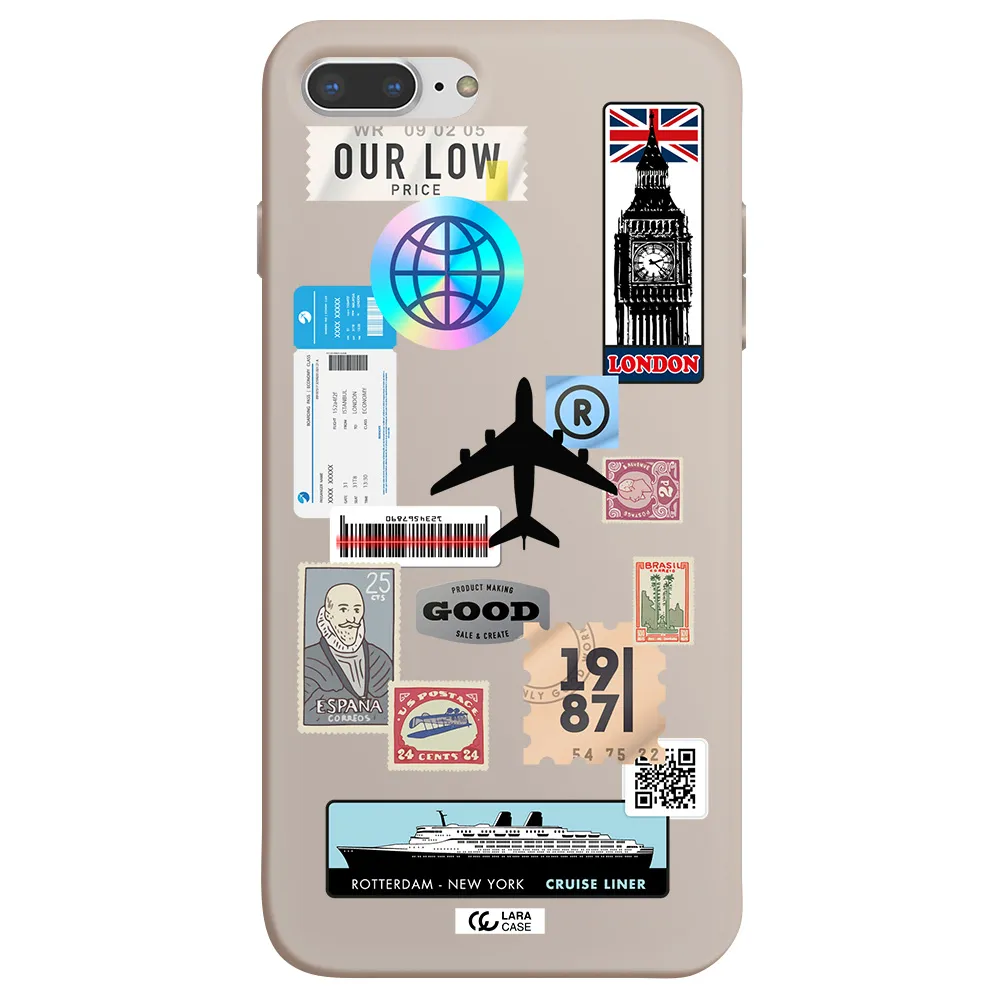 Stamp Stickers Apple iPhone 8 plus Silicone Stone Case