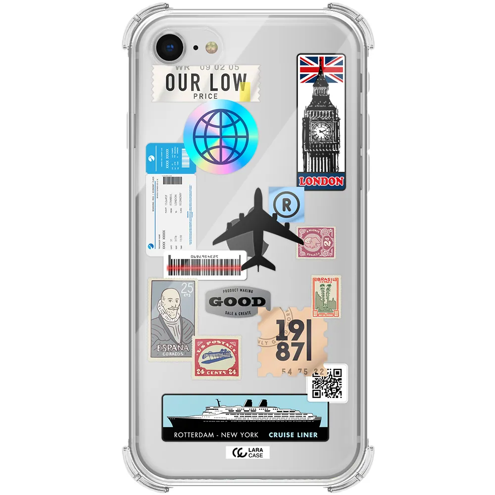 Stamp Stickers Apple iPhone se 2020 Clear PC Case
