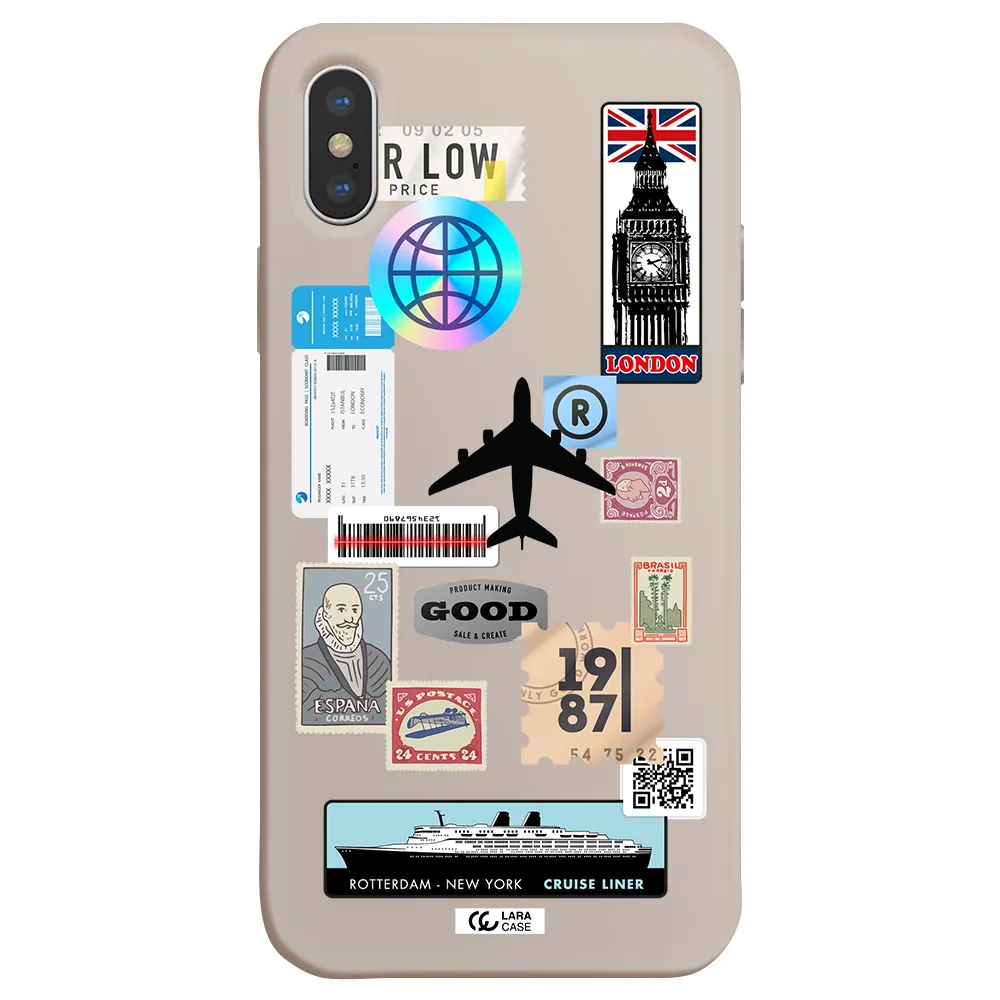 Stamp Stickers Apple iPhone X Silicone Stone Case