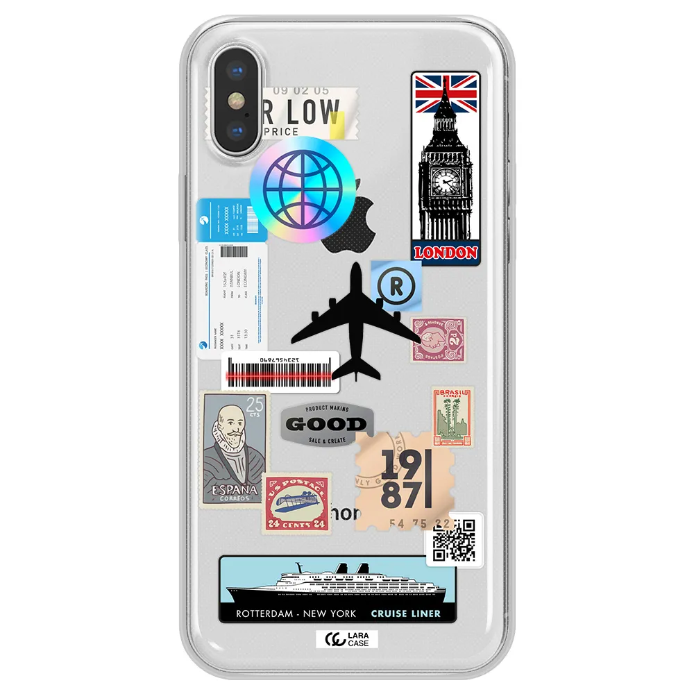 Stamp Stickers Apple iPhone XS Clear TPU Case