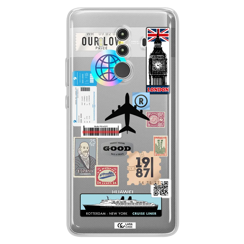 Stamp Stickers Huawei Mate 10 Clear TPU Case