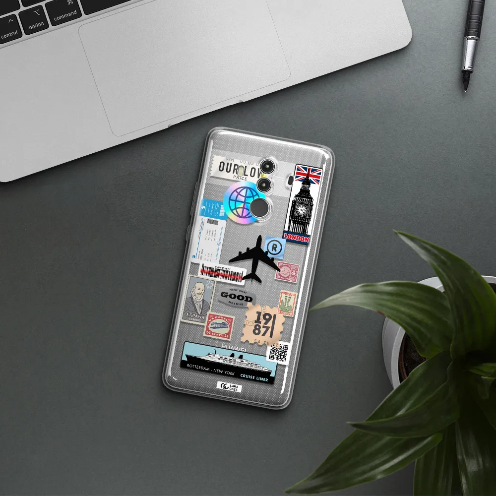Stamp Stickers Huawei Mate 10 Clear TPU Case