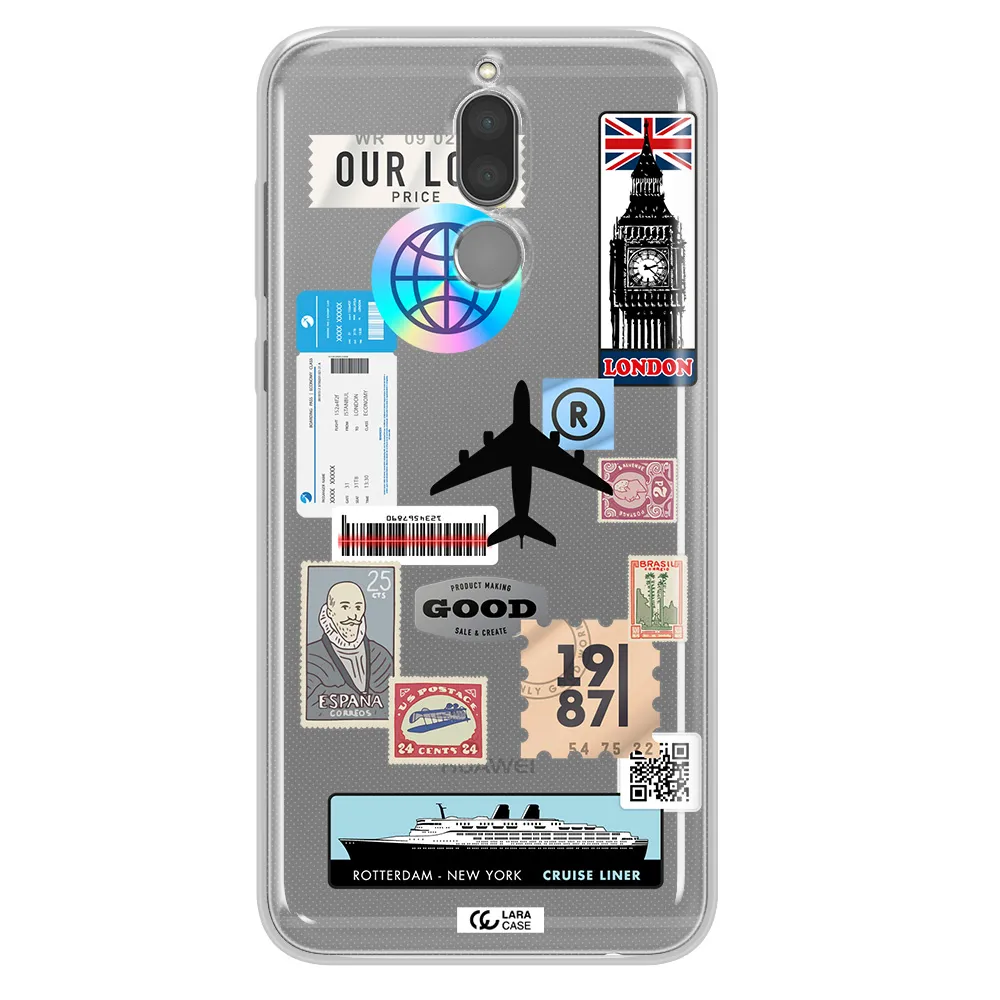 Stamp Stickers Huawei Mate 10 Lite Clear TPU Case