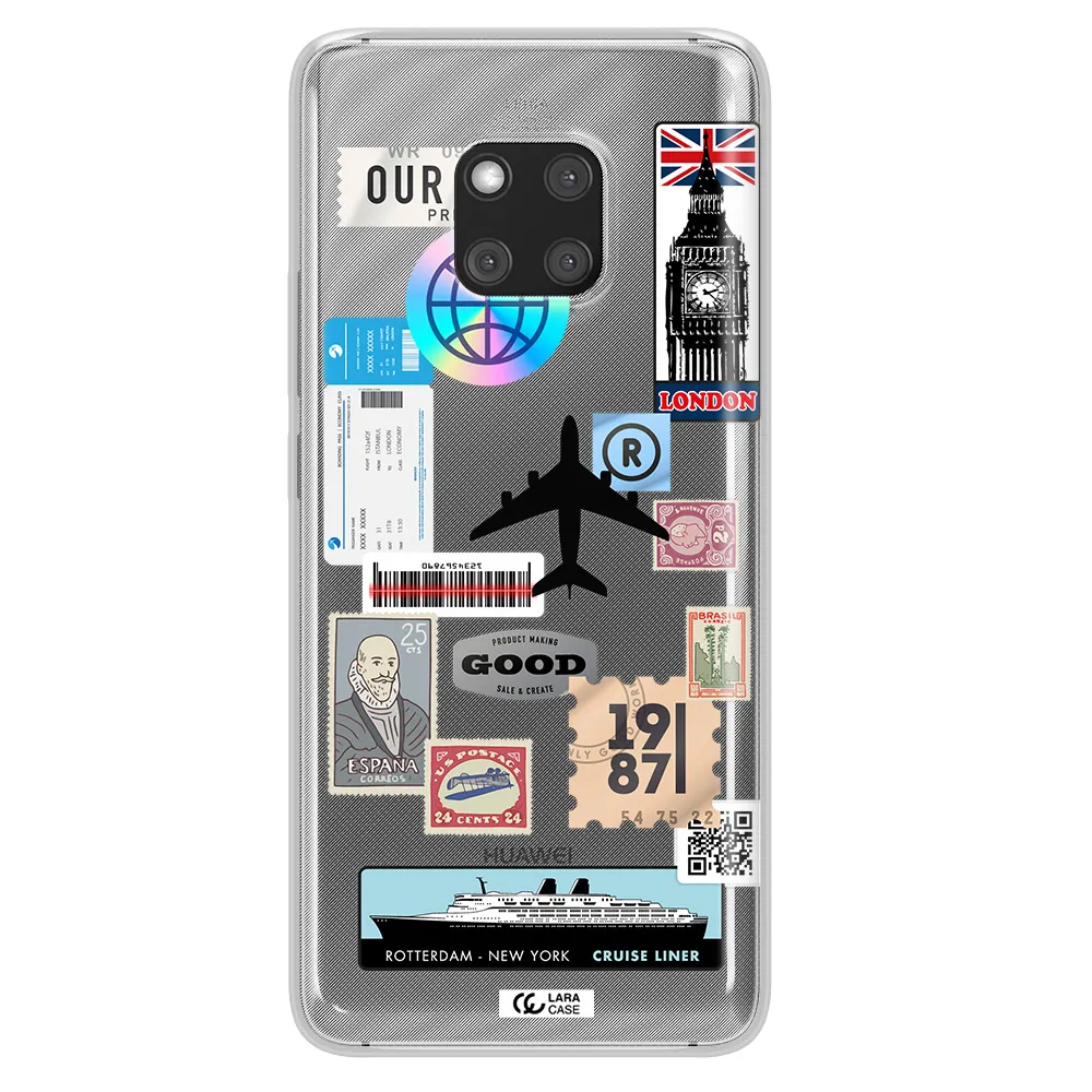 Stamp Stickers Huawei Mate 20 Pro Clear TPU Case