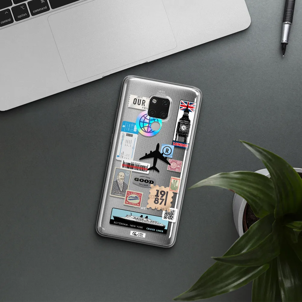 Stamp Stickers Huawei Mate 20X Clear TPU Case