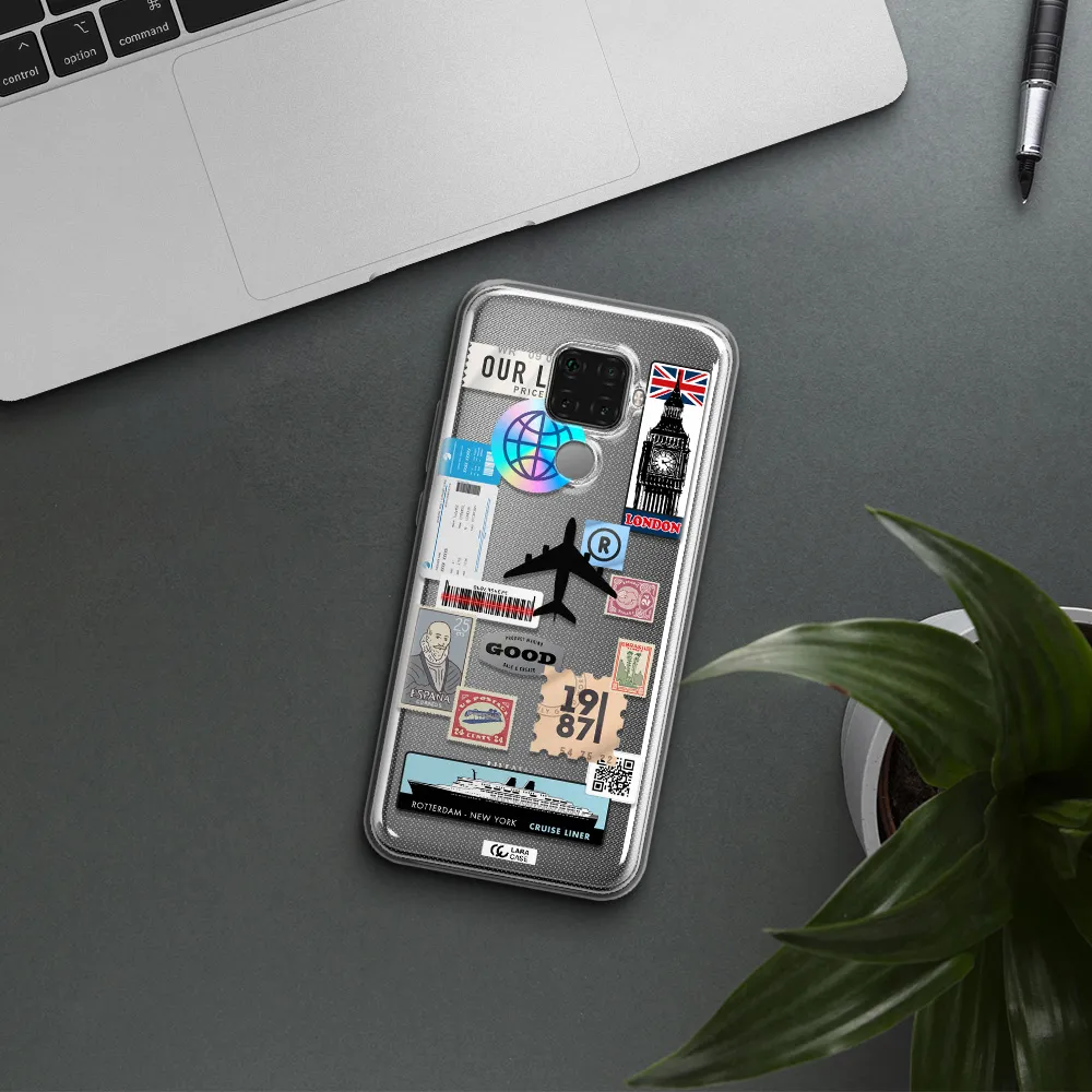 Stamp Stickers Huawei Mate 30 Lite Clear TPU Case