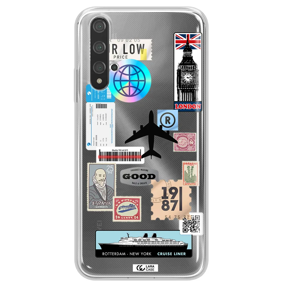 Stamp Stickers Huawei Nova 5t Clear TPU Case