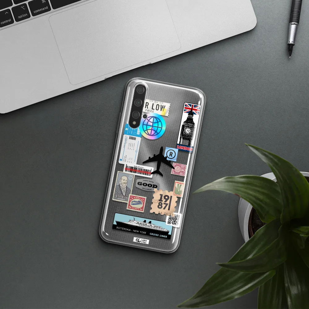 Stamp Stickers Huawei Nova 5t Clear TPU Case