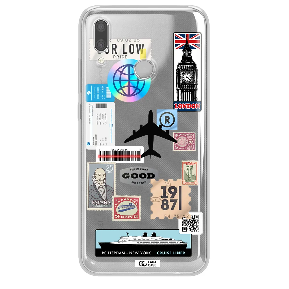 Stamp Stickers Huawei P Smart 2019 Clear TPU Case