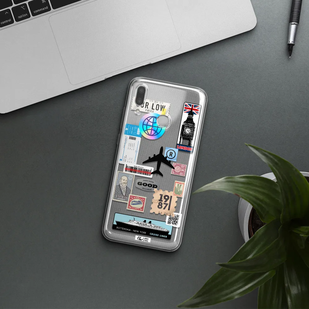 Stamp Stickers Huawei P Smart 2019 Clear TPU Case