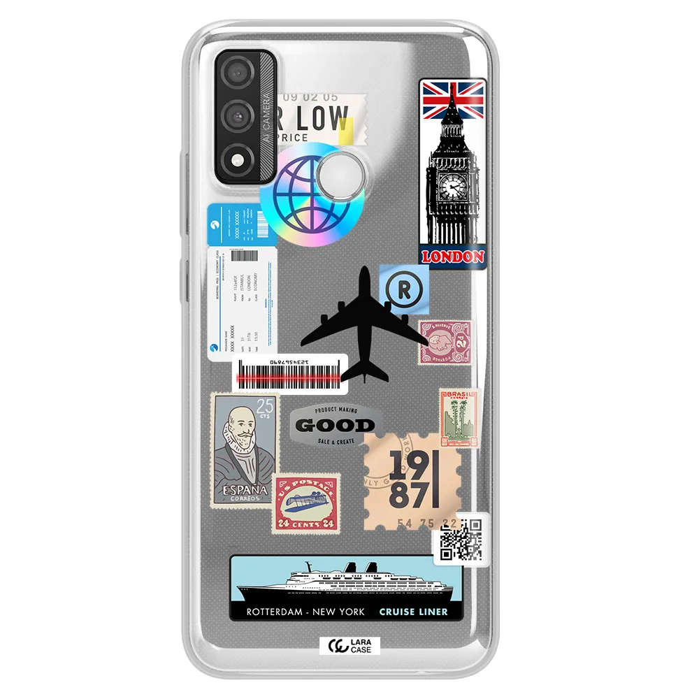 Stamp Stickers Huawei P Smart 2020 Clear TPU Case