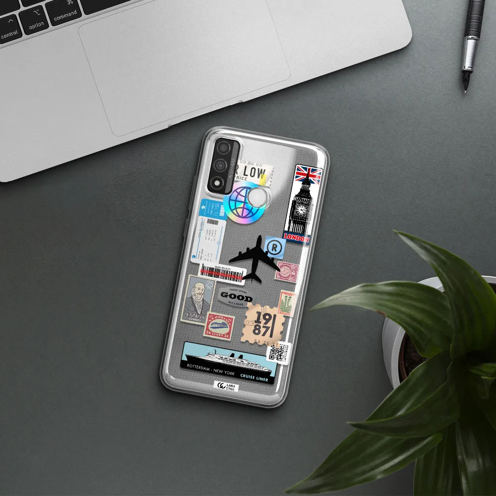 Stamp Stickers Huawei P Smart 2020 Clear TPU Case