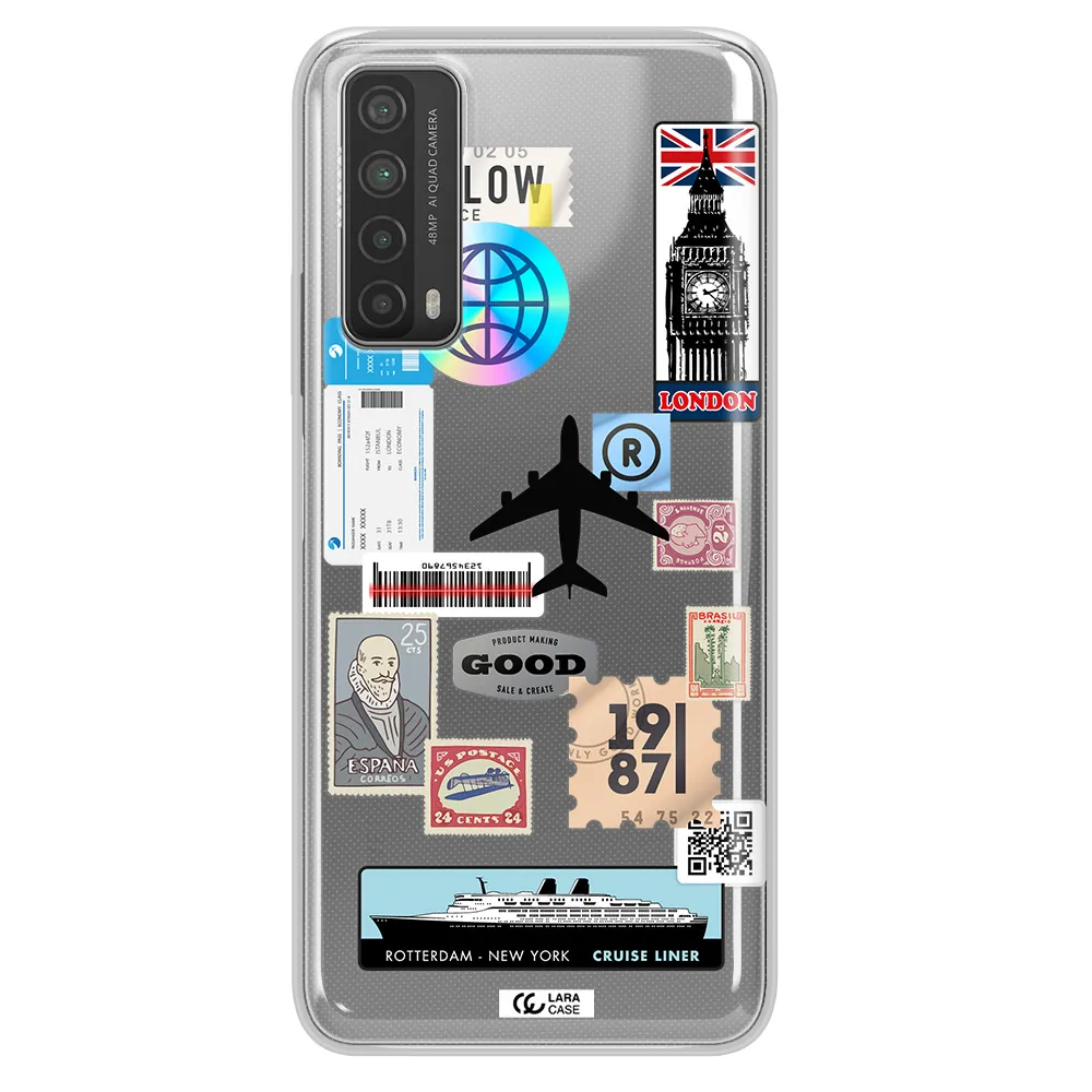 Stamp Stickers Huawei P Smart 2021 Clear TPU Case