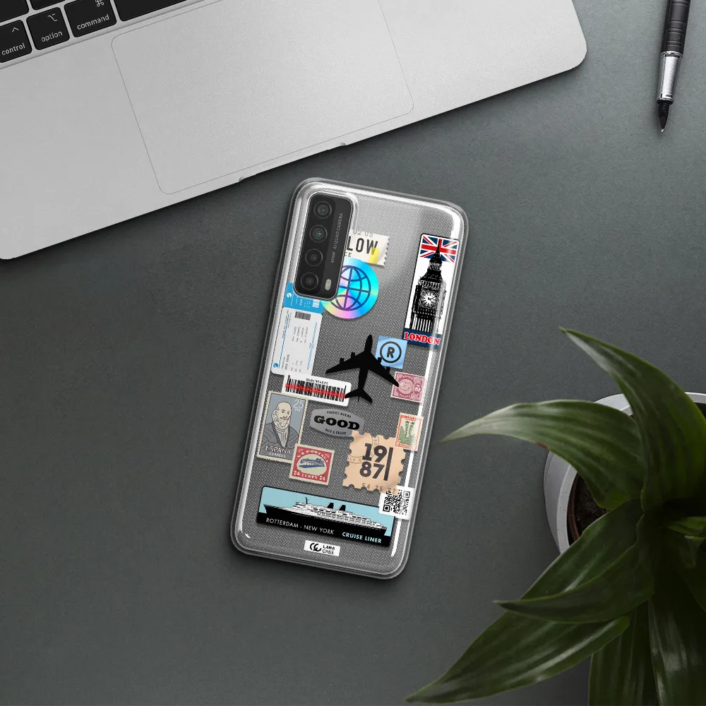 Stamp Stickers Huawei P Smart 2021 Clear TPU Case
