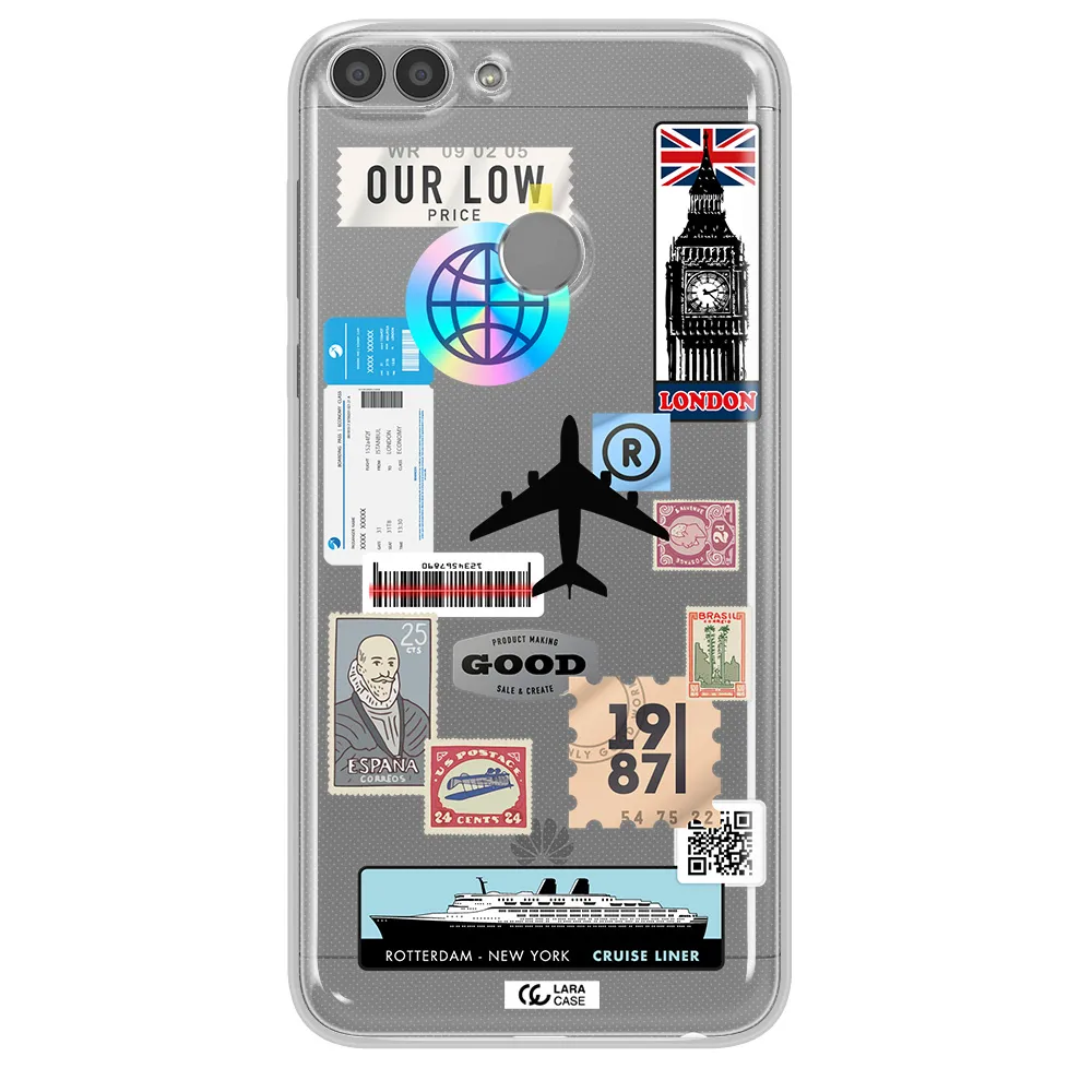 Stamp Stickers Huawei P Smart Clear TPU Case