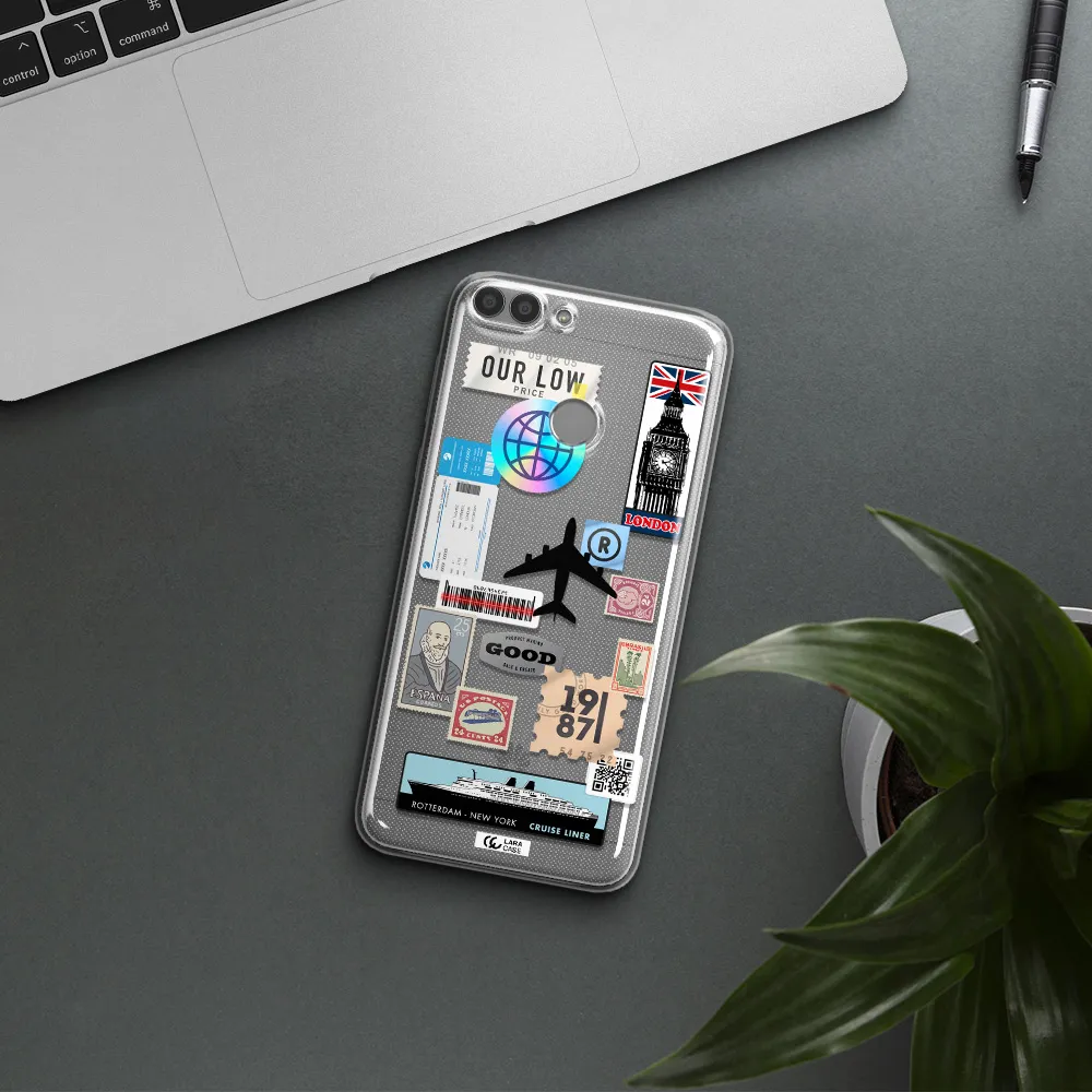 Stamp Stickers Huawei P Smart Clear TPU Case