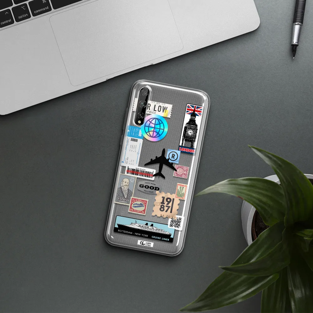 Stamp Stickers Huawei P Smart S Clear TPU Case