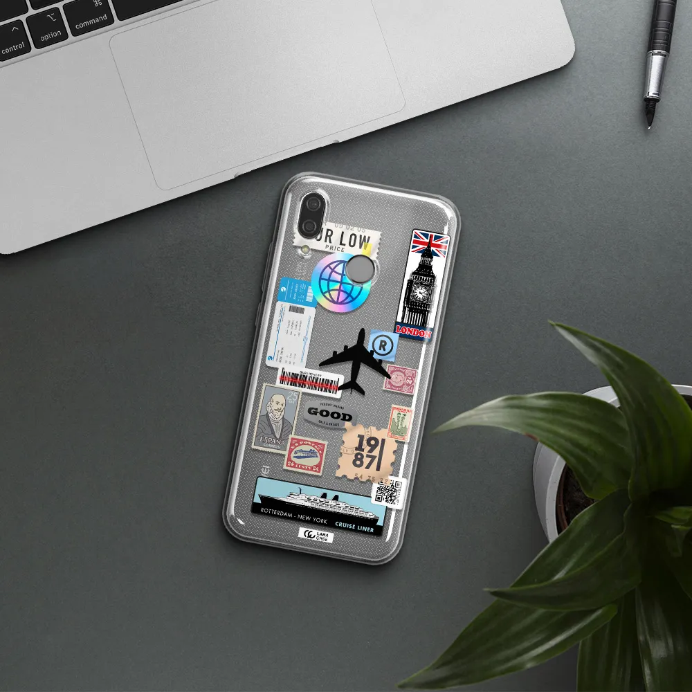 Stamp Stickers Huawei P20 Lite Clear TPU Case