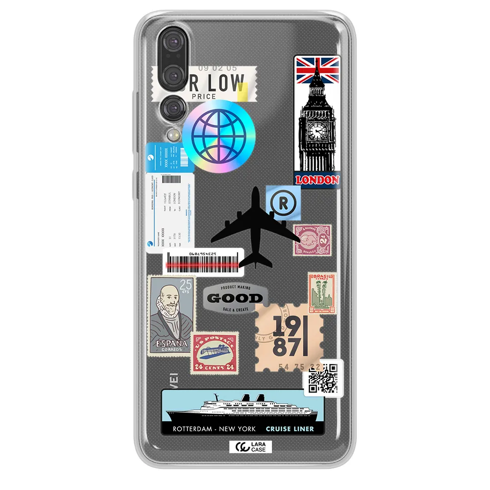 Stamp Stickers Huawei P20 Pro Clear TPU Case