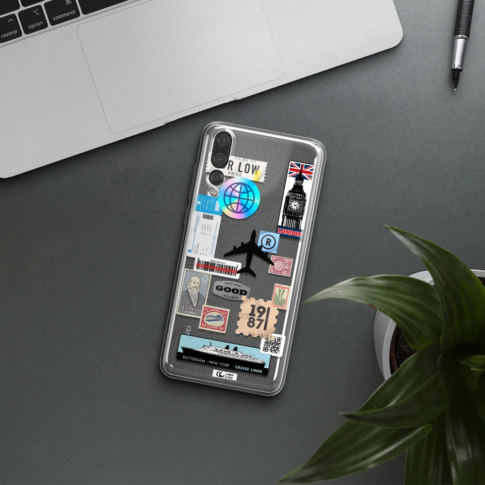 Stamp Stickers Huawei P20 Pro Clear TPU Case