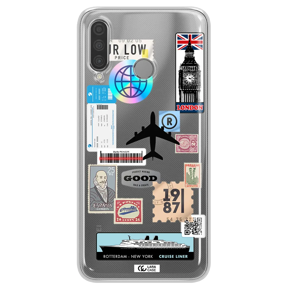 Stamp Stickers Huawei P30 Lite Clear TPU Case