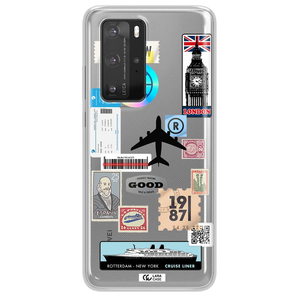 Stamp Stickers Huawei P40 Pro Clear TPU Case
