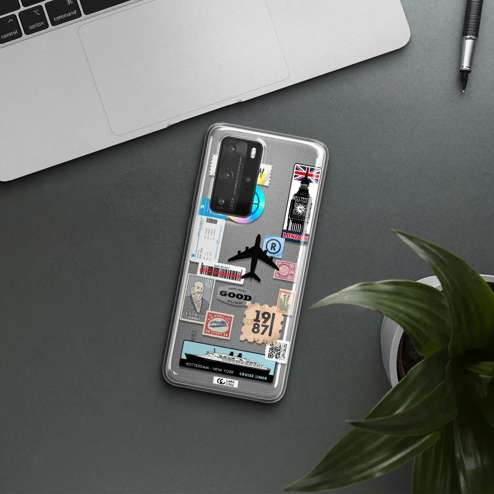 Stamp Stickers Huawei P40 Pro Clear TPU Case