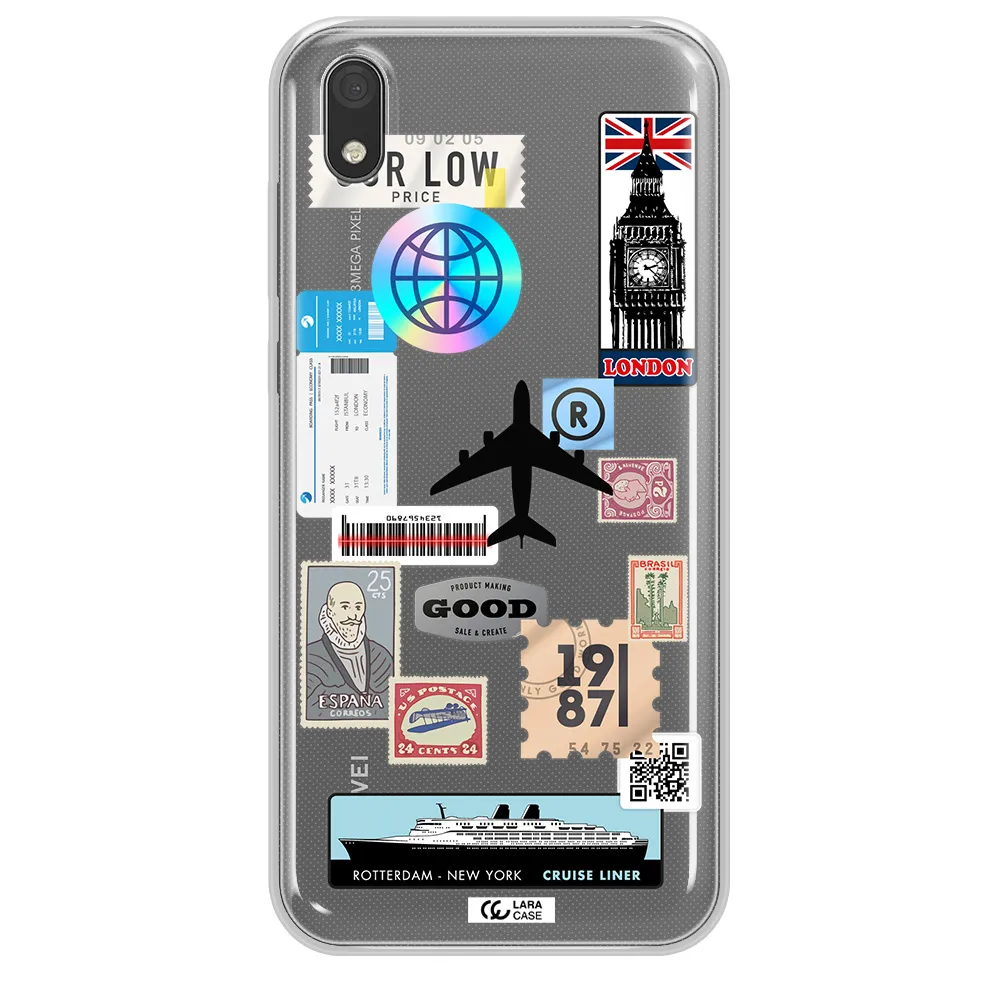 Stamp Stickers Huawei Y5 2019 Clear TPU Case
