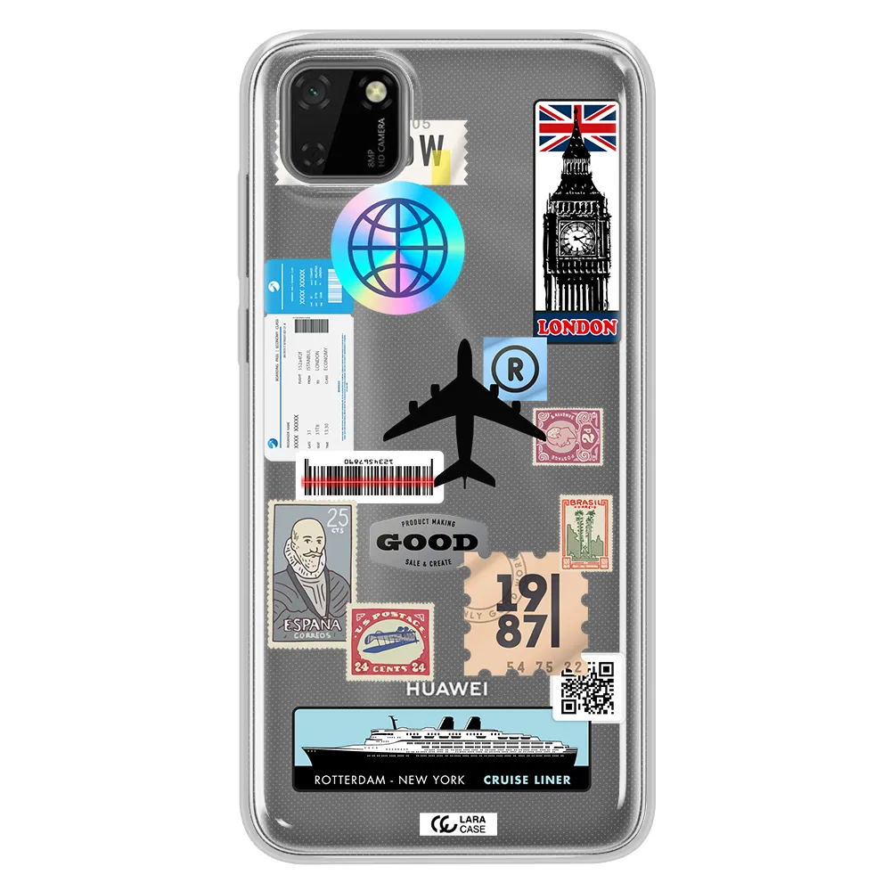Stamp Stickers Huawei Y5P Clear TPU Case