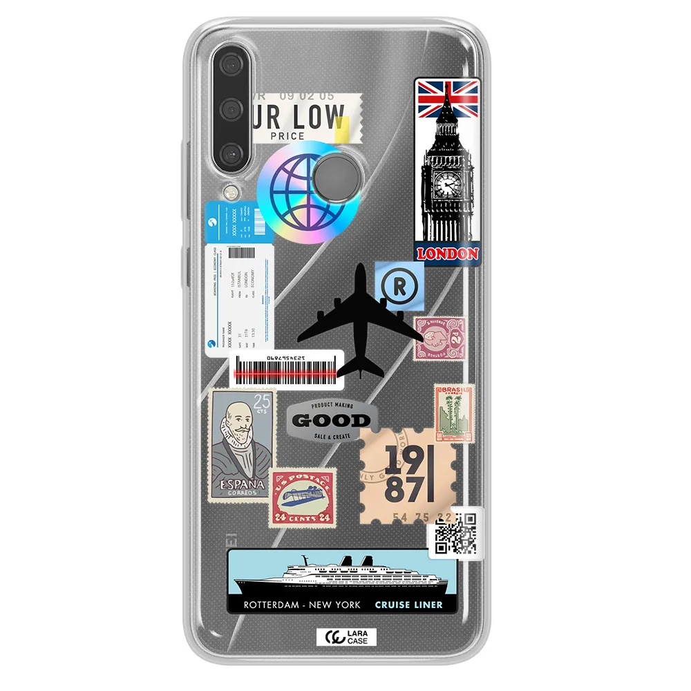Stamp Stickers Huawei Y6P Clear TPU Case