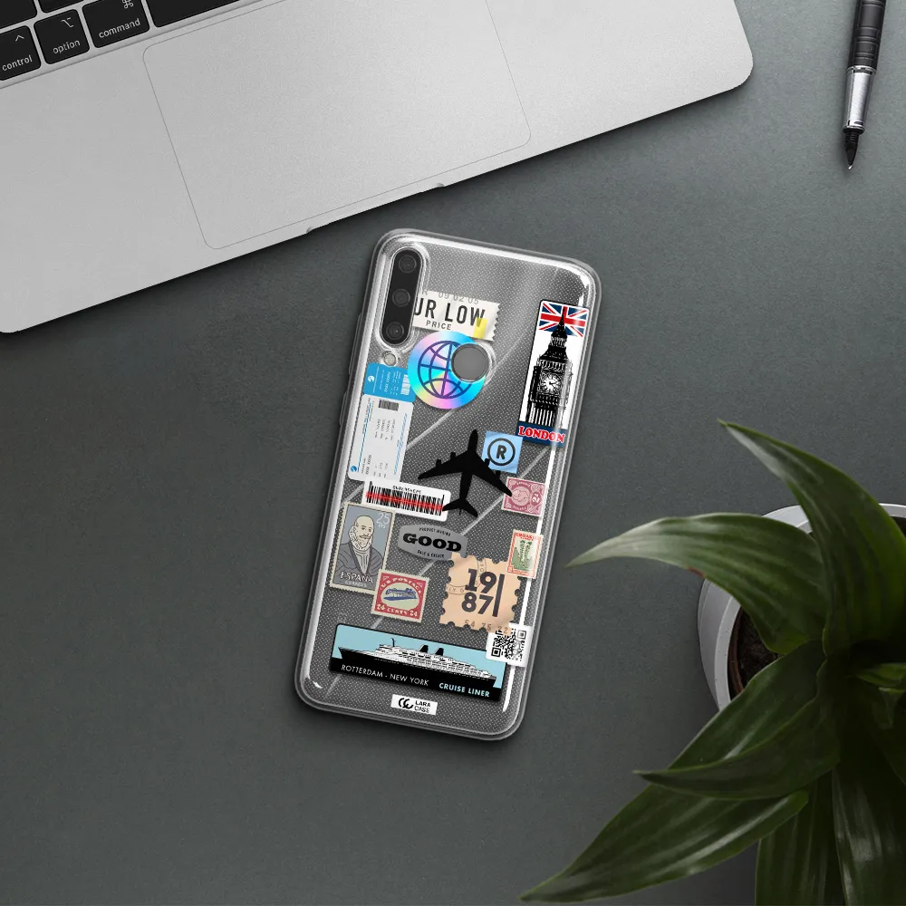 Stamp Stickers Huawei Y6P Clear TPU Case