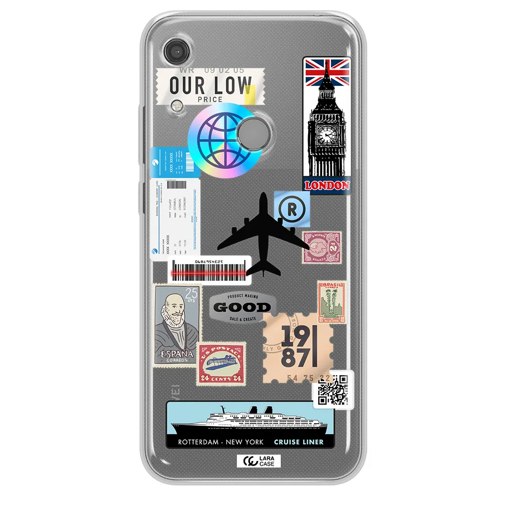 Stamp Stickers Huawei Y6S Clear TPU Case