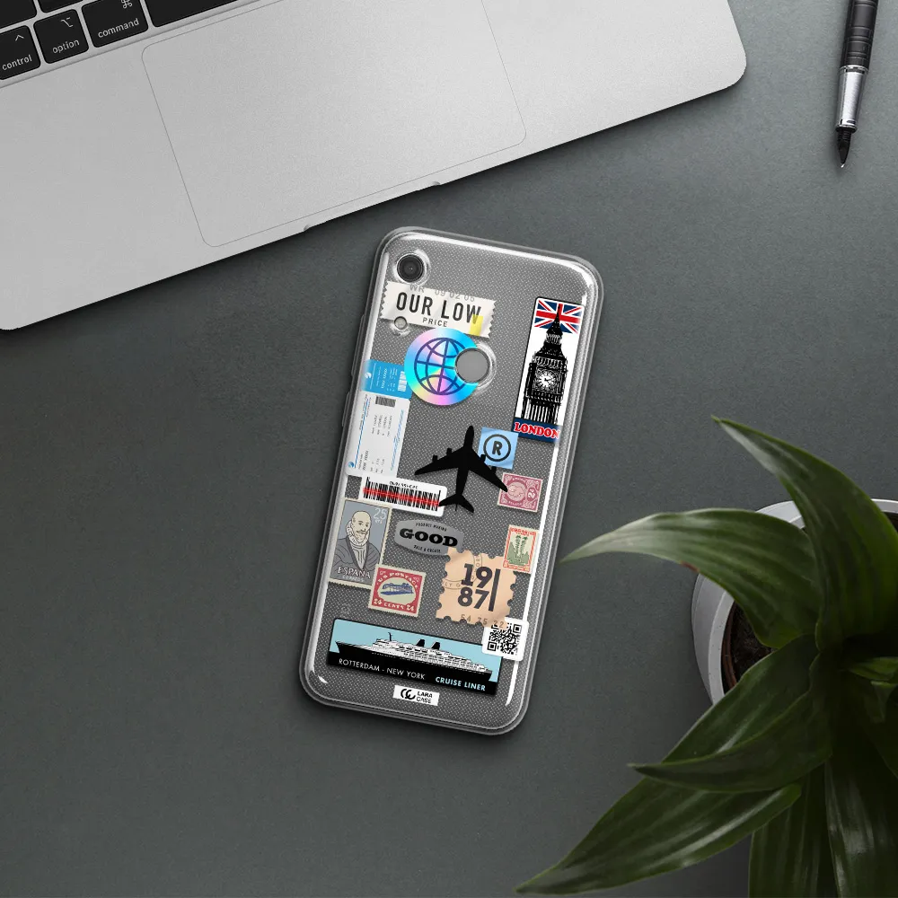 Stamp Stickers Huawei Y6S Clear TPU Case