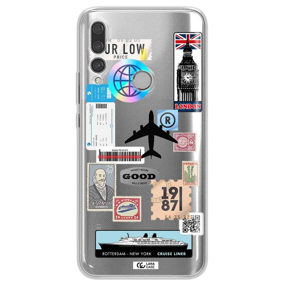 Stamp Stickers Huawei Y9 Prime 2019 Clear TPU Case