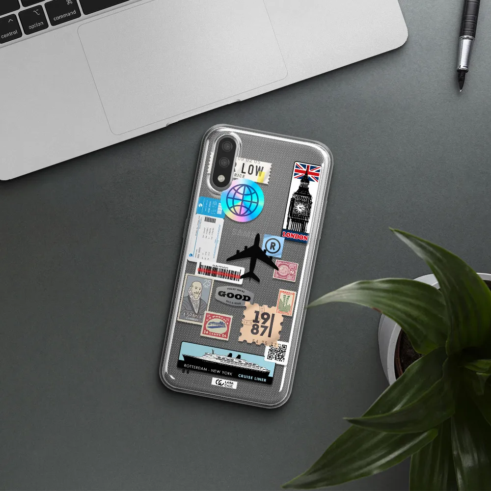 Stamp Stickers Samsung A01 Clear TPU Case