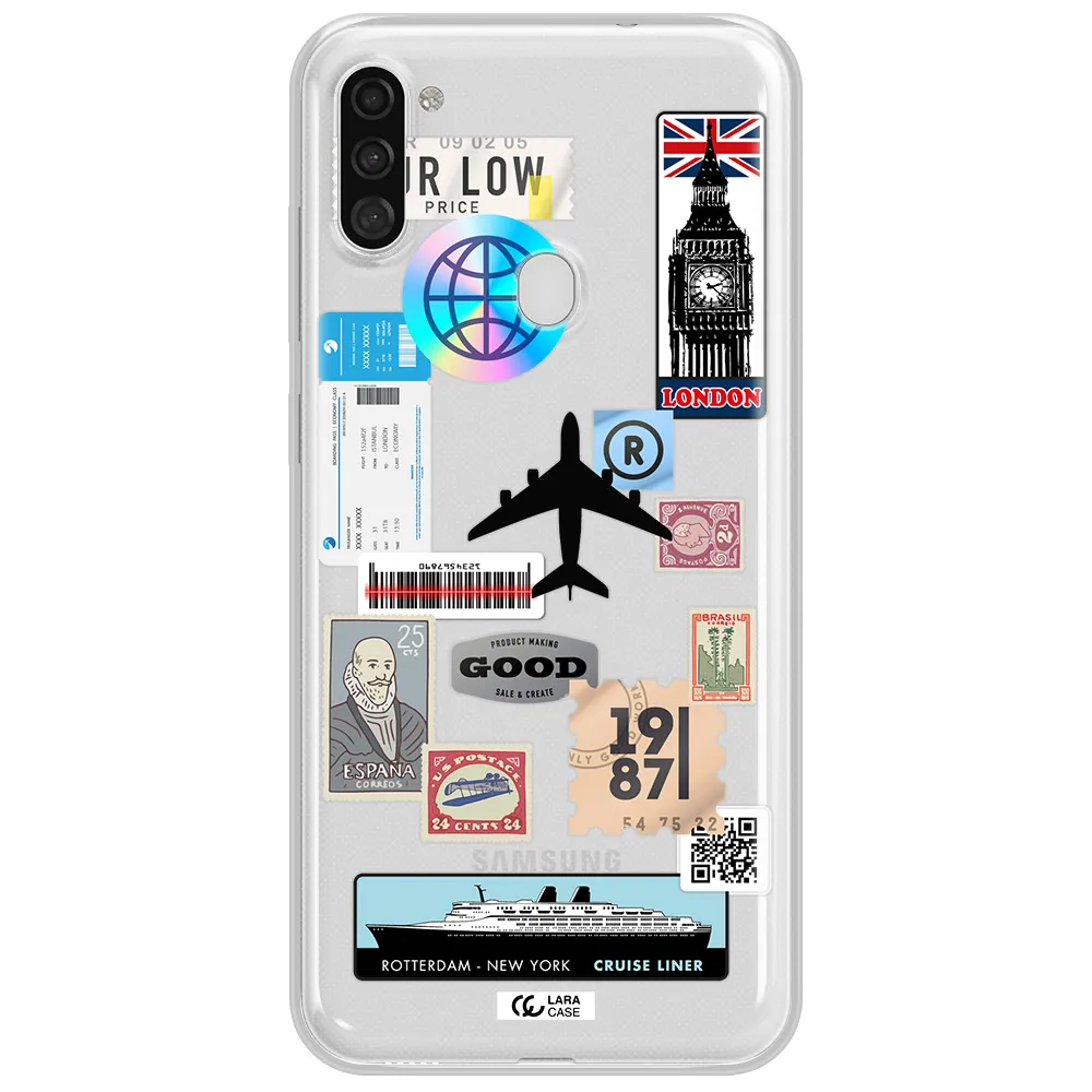 Stamp Stickers Samsung A11 Clear TPU Case