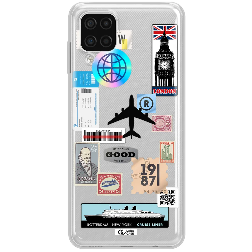 Stamp Stickers Samsung A12 4g Clear TPU Case