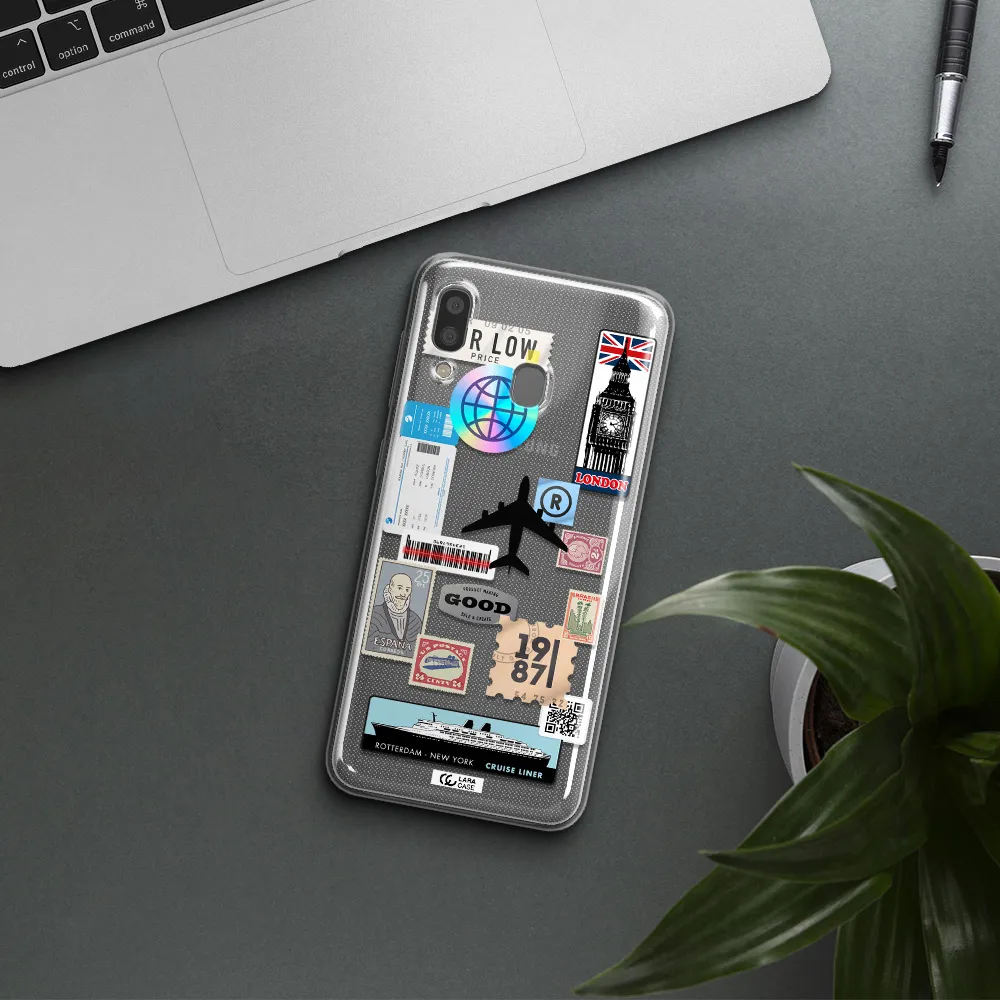 Stamp Stickers Samsung A20 Clear TPU Case