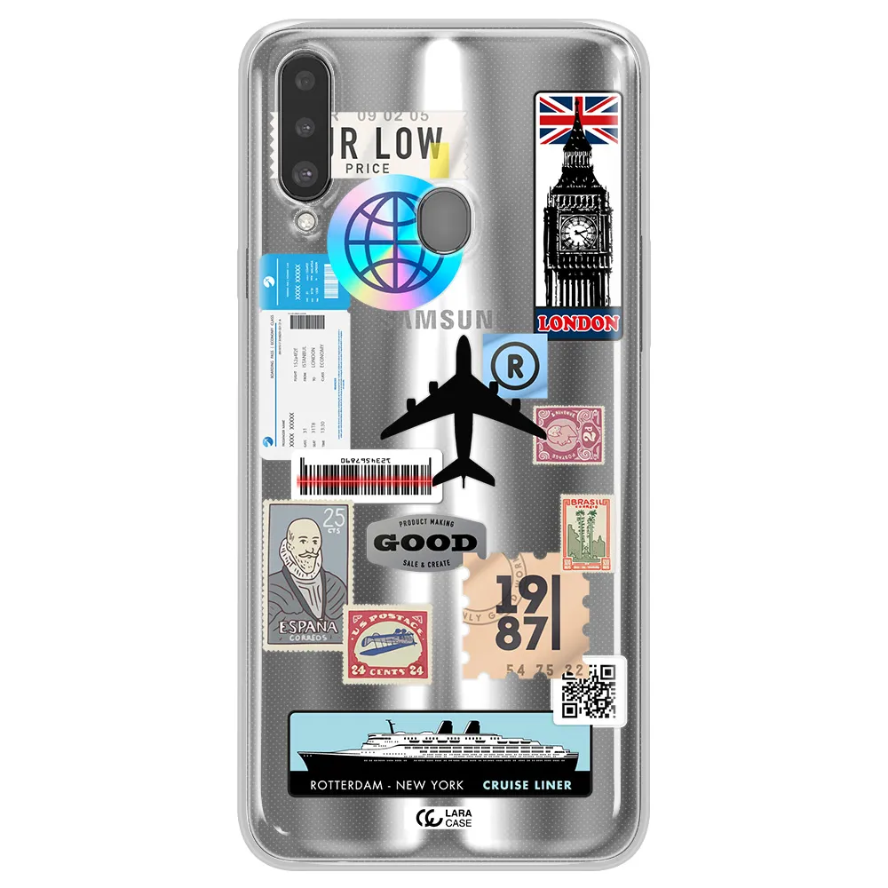Stamp Stickers Samsung A20S Clear TPU Case