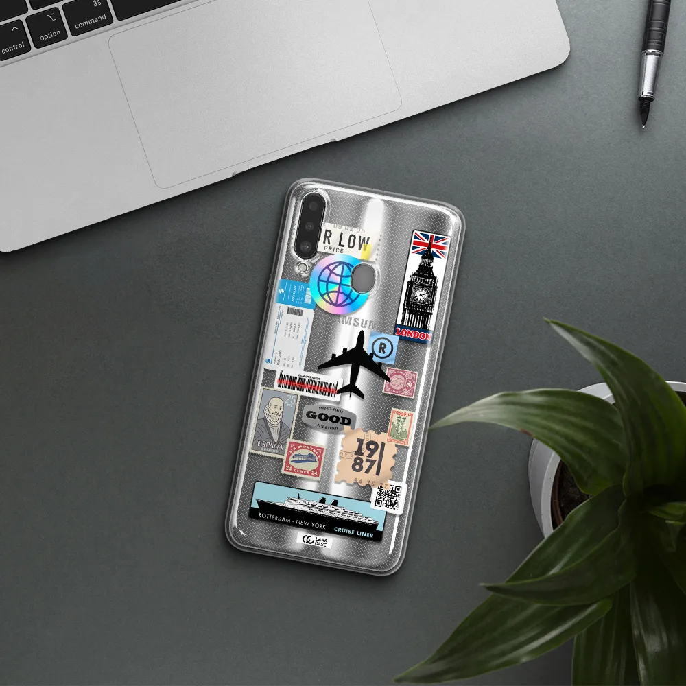 Stamp Stickers Samsung A20S Clear TPU Case