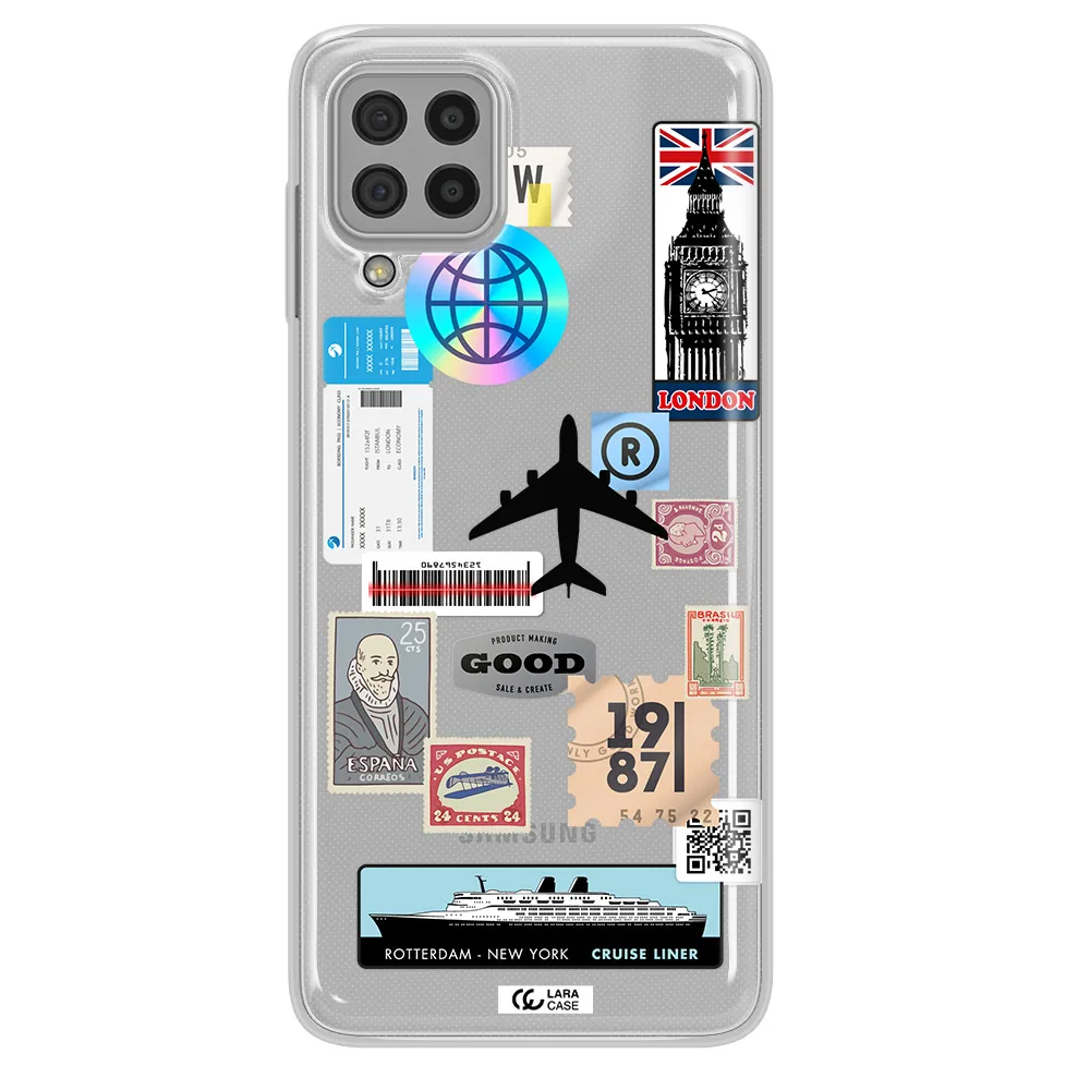 Stamp Stickers Samsung A22 4g Clear TPU Case