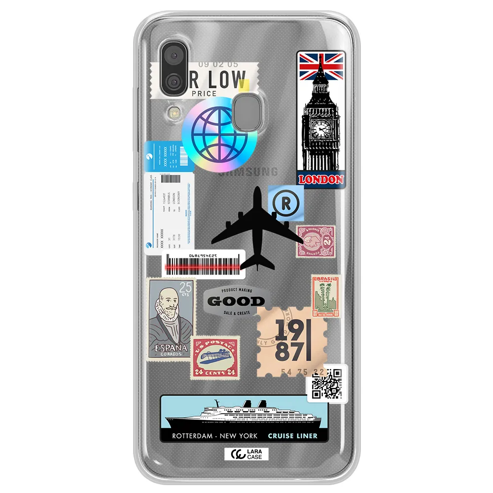 Stamp Stickers Samsung A30 Clear TPU Case