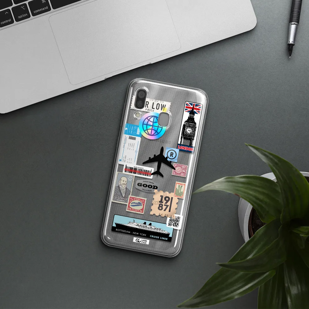 Stamp Stickers Samsung A30 Clear TPU Case