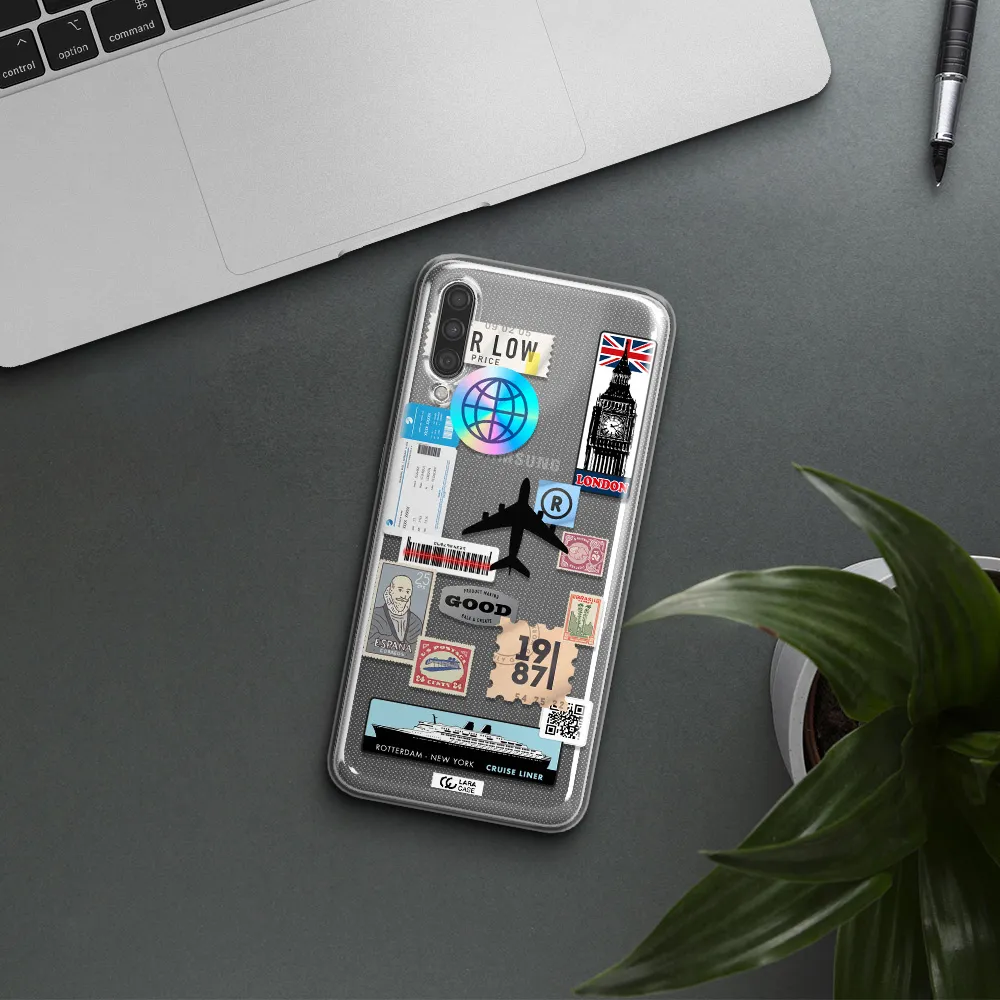 Stamp Stickers Samsung A30S Clear TPU Case