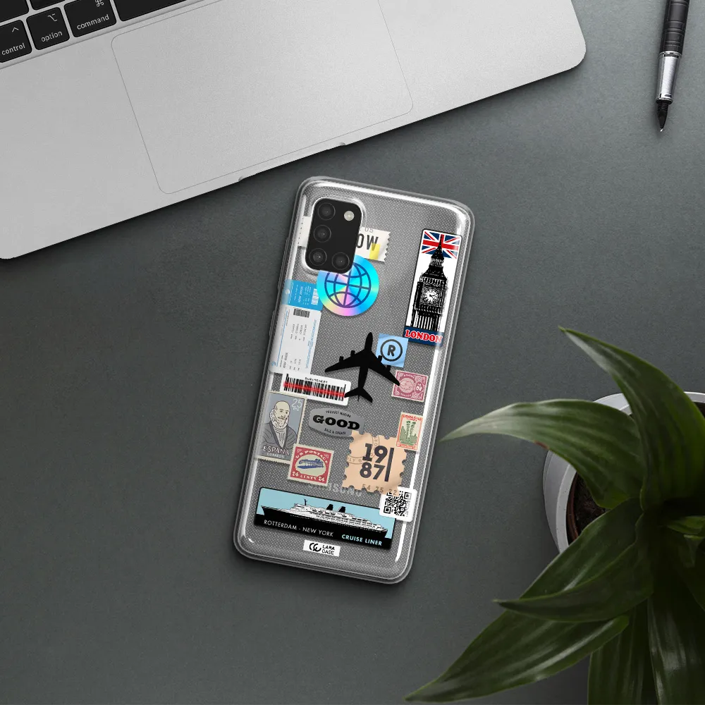 Stamp Stickers Samsung A31 Clear TPU Case