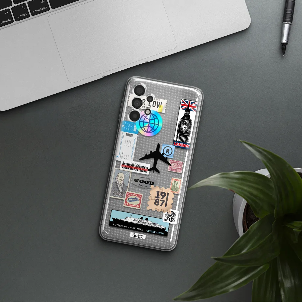 Stamp Stickers Samsung A32 4G Clear Tpu Case
